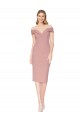 Stretch Crepe Off the Shoulder Knee Length Sleeveless Black Tie Evening Gown / Prom Dress / Bridesmaid Dress Toowoomba