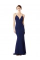 Open Back Stretch Crepe Spaghetti Straps Long Sleeveless Formal Dress / Bridesmaid Dress Toowoomba