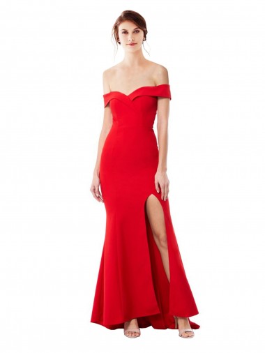 Stretch Crepe Off the Shoulder Long Sleeveless Formal Evening Dress / Prom Dress / Bridesmaid Dress Toowoomba