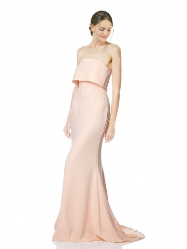 Stretch Crepe Strapless Long Sleeveless Black Tie Evening Gown / Prom Dress / Bridesmaid Dress Toowoomba