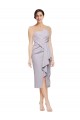 Low Back Stretch Crepe Strapless Cocktail Length Sleeveless High Low Evening Gown / Prom Dress / Bridesmaid Dress Toowoomba