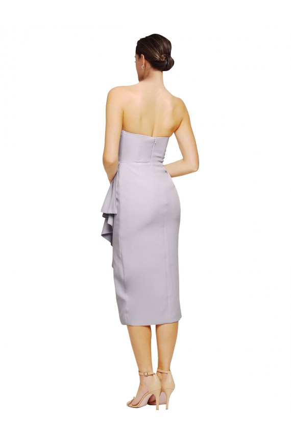 Low Back Stretch Crepe Strapless Cocktail Length Sleeveless High Low Evening Gown / Prom Dress / Bridesmaid Dress Toowoomba
