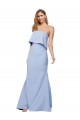 Low Back Light Sky Blue Stretch Crepe Strapless Long Sleeveless Formal Dress / Bridesmaid Dress Toowoomba