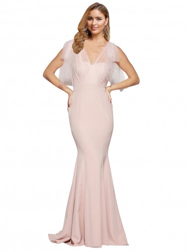 Low Back Stretch Crepe & Tulle Sweetheart Long Sleeveless Formal Dress / Bridesmaid Dress Toowoomba