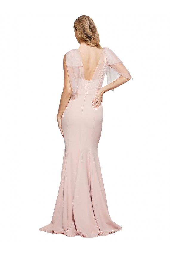 Low Back Stretch Crepe & Tulle Sweetheart Long Sleeveless Formal Dress / Bridesmaid Dress Toowoomba