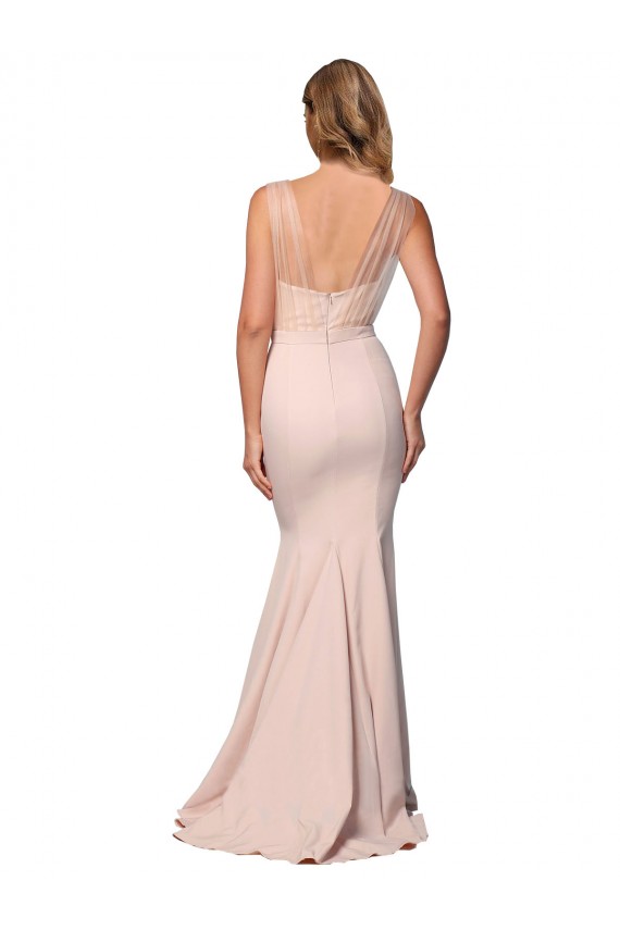 Low Back Stretch Crepe & Tulle Sweetheart Long Sleeveless Formal Evening Gown / Prom Dress / Bridesmaid Dress Toowoomba