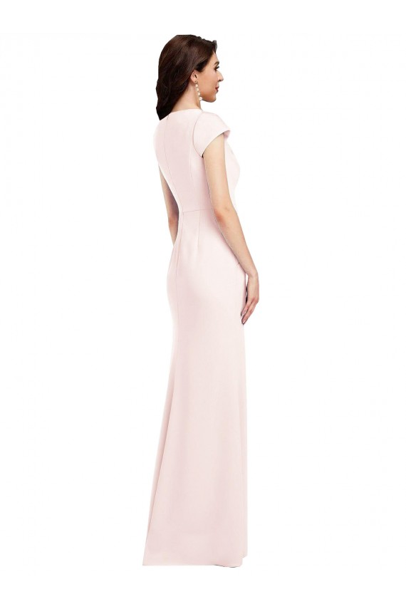 Stretch Crepe V-Neck Long Cap Sleeves Formal Evening Gown / Prom Dress / Bridesmaid Dress Toowoomba