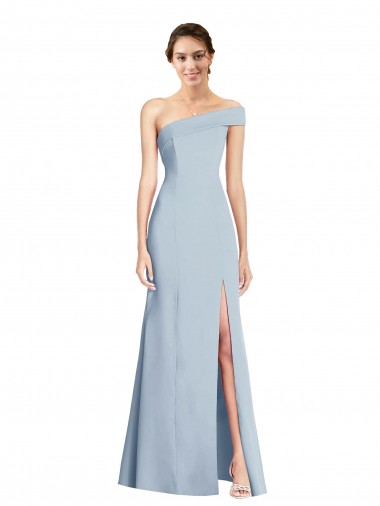 Light Sky Blue Stretch Crepe Off the Shoulder Long Sleeveless Formal Evening Gown / Prom Dress / Bridesmaid Dress Toowoomba