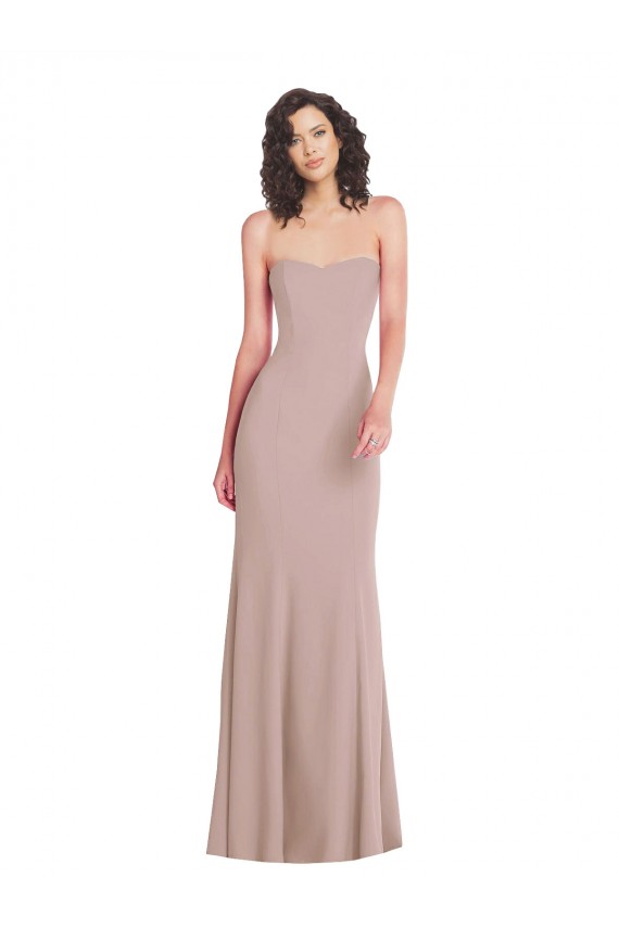 Dusty Pink Stretch Crepe Sweetheart Long Sleeveless Formal Dress / Bridesmaid Dress Toowoomba