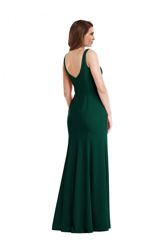 Stretch Crepe Square Neck Long Sleeveless Semi Formal Evening Dress / Prom Dress / Bridesmaid Dress Toowoomba