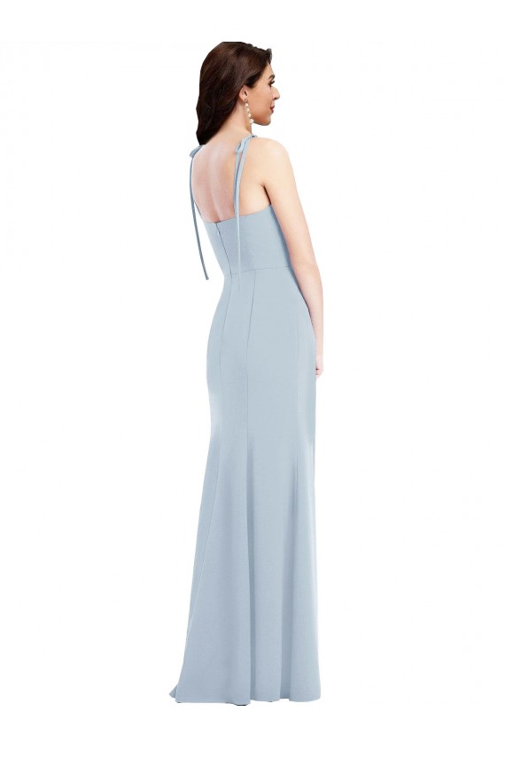 Low Back Stretch Crepe Strapless Long Sleeveless Bridesmaid Dress / Formal Dress Toowoomba