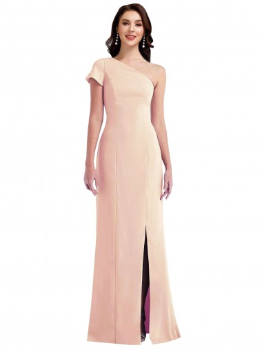Stretch Crepe One Shoulder Long Cap Sleeves Formal Evening Gown / Prom Dress / Bridesmaid Dress Toowoomba