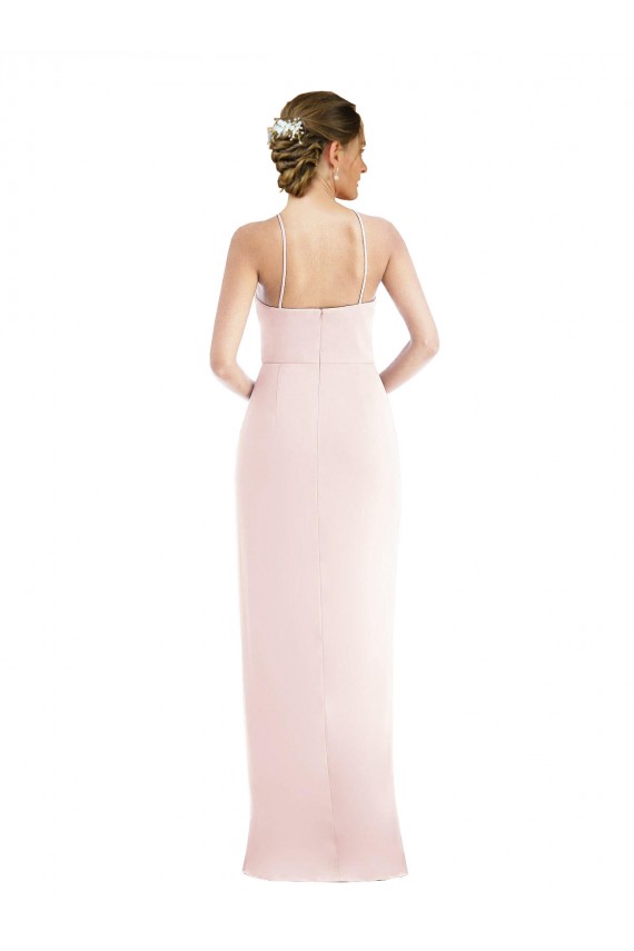 Stretch Crepe Halter Neck Long Sleeveless Semi Formal Evening Dress / Prom Dress / Bridesmaid Dress Toowoomba