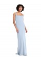 Light Sky Blue Stretch Crepe Square Neck Long Sleeveless Prom Dress / Bridesmaid Dress Toowoomba