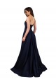 Low Back Dark Navy Stretch Crepe Sweetheart Long Sleeveless Formal Dress / Bridesmaid Dress Toowoomba