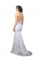Open Back White Stretch Crepe & Sequin Tulle V-Neck Long Sleeveless Formal Evening Gown / Prom Dress / Bridesmaid Dress Toowoomba