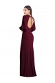 Open Back Stretch Crepe Bateau Neck Long Puff Sleeves Formal Dress / Bridesmaid Dress Toowoomba