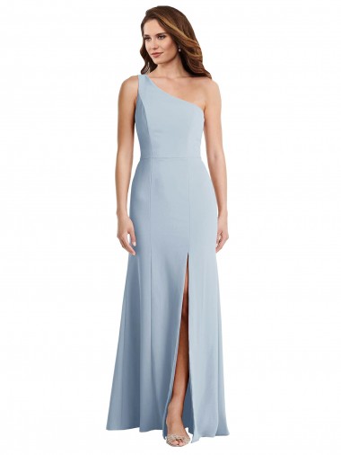 Light Sky Blue Stretch Crepe One Shoulder Long Sleeveless Formal Evening Gown / Prom Dress / Bridesmaid Dress Toowoomba