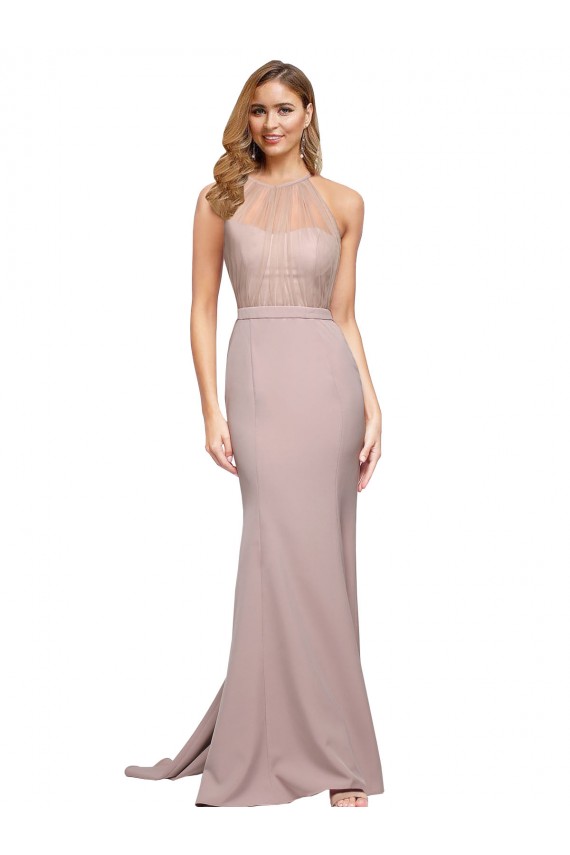 Dusty Pink Stretch Crepe Sweetheart Sweep Train Sleeveless Formal Evening Gown / Prom Dress / Bridesmaid Dress Toowoomba