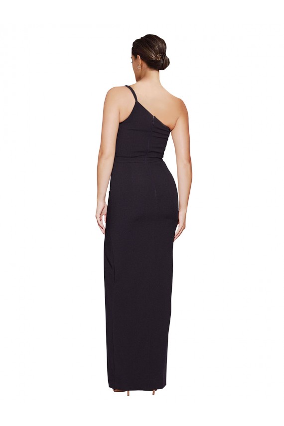 Black Stretch Crepe One Shoulder Long Sleeveless Formal Evening Gown / Prom Dress / Bridesmaid Dress Toowoomba