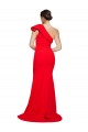 Red Stretch Crepe One Shoulder Sweep Train Sleeveless Semi Formal Evening Dress / Prom Dress / Bridesmaid Dress Toowoomba