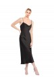 Low Back Stretch Satin Spaghetti Straps Midi Length Sleeveless Formal Evening Gown / Prom Dress / Bridesmaid Dress Toowoomba