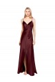 Stretch Satin Spaghetti Straps Long Sleeveless Bridesmaid Dress / Evening Dress Toowoomba