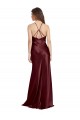 Burgundy Gold Stretch Satin Spaghetti Straps Long Sleeveless Formal Evening Gown / Prom Dress / Bridesmaid Dress Toowoomba
