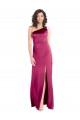 Open Back Fuchsia Stretch Satin One Shoulder Long Sleeveless Formal Evening Gown / Prom Dress / Bridesmaid Dress Toowoomba