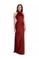 Open Back Stretch Satin Halter Neck Long Sleeveless Black Tie Evening Gown / Prom Dress / Bridesmaid Dress Toowoomba