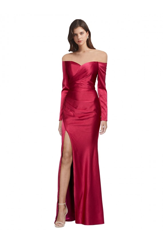 Stretch Satin Sweetheart Long Long Sleeves Formal Evening Gown / Prom Dress / Bridesmaid Dress Toowoomba