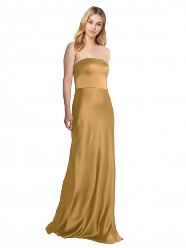 Stretch Satin Strapless Long Sleeveless Formal Evening Gown / Prom Dress / Bridesmaid Dress Toowoomba
