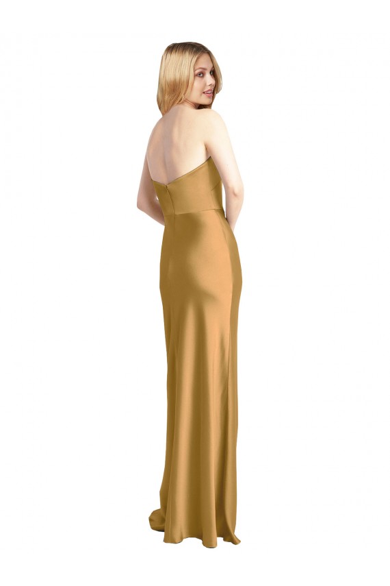 Stretch Satin Strapless Long Sleeveless Formal Evening Gown / Prom Dress / Bridesmaid Dress Toowoomba