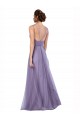 V-Back Watermelon Tulle Spaghetti Straps Long Sleeveless Bridesmaid Dress Toowoomba