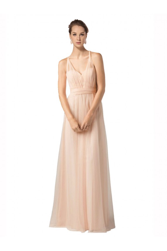 Nude Tulle Sweetheart Long Sleeveless Bridesmaid Dress / Evening Dress Toowoomba