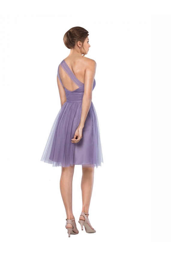Watermelon Tulle One Shoulder Long Sleeveless Bridesmaid Dress Toowoomba