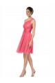 Watermelon Tulle One Shoulder Long Sleeveless Bridesmaid Dress Toowoomba