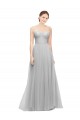 Silver Tulle Sweetheart Long Sleeveless Bridesmaid Dress Toowoomba