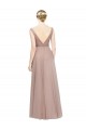 Blush Tulle V-Neck Long Sleeveless Bridesmaid Dress Toowoomba
