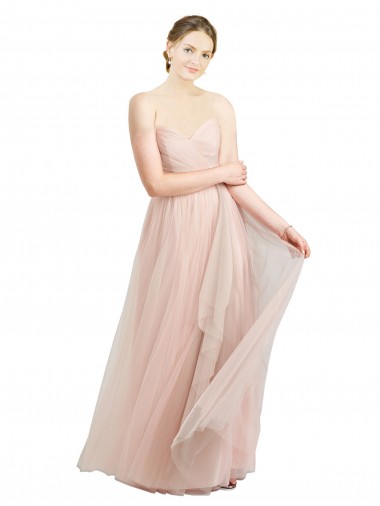 Pink Tulle Sweetheart Long Sleeveless Bridesmaid Dress / Evening Dress Toowoomba