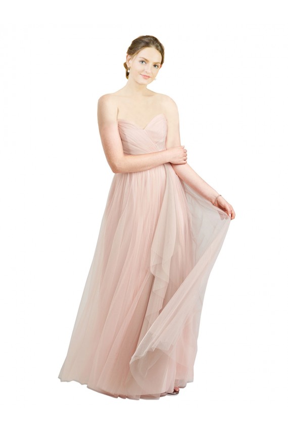 Pink Tulle Sweetheart Long Sleeveless Bridesmaid Dress / Evening Dress Toowoomba