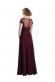 Tulle & Soft Chiffon Jewel Neck Long Cap Sleeves Bridesmaid Dress Toowoomba