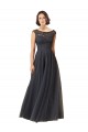 Tulle & Lace Bateau Neck Long Cap Sleeves Bridesmaid Dress Toowoomba