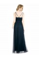 Blue Tulle V-Neck Long Sleeveless Bridesmaid Dress Toowoomba
