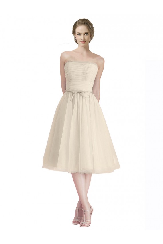 Tulle Strapless Cocktail Length Sleeveless Bridesmaid Dress Toowoomba