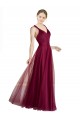 Open Back Tulle V-Neck Long Sleeveless Bridesmaid Dress Toowoomba