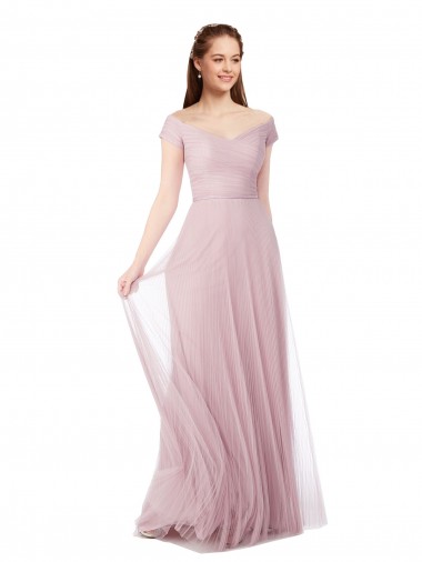 Tulle Off the Shoulder Long Sleeveless Bridesmaid Dress / Evening Dress Toowoomba