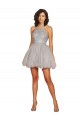 Open Back Tulle Halter Neck Short Sleeveless Bridesmaid Dress Toowoomba