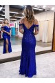 Velvet Sequin Spaghetti Straps Long Sleeveless Prom Dress / Evening Dress Toowoomba