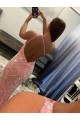 Velvet Sequin One Shoulder Sweep Train Sleeveless Prom Dress Toowoomba